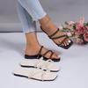 Fashion Women Slippers Summer New Flat Sandals Casual Simple Slippers Fashion Large Chain Rivet Women Shoes Home Slides Women