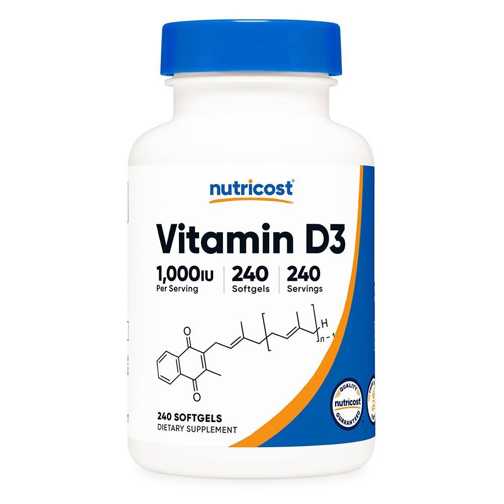 Nutricost Vitamin D3 1000IU Softgels 1 pcs 240 Tablets