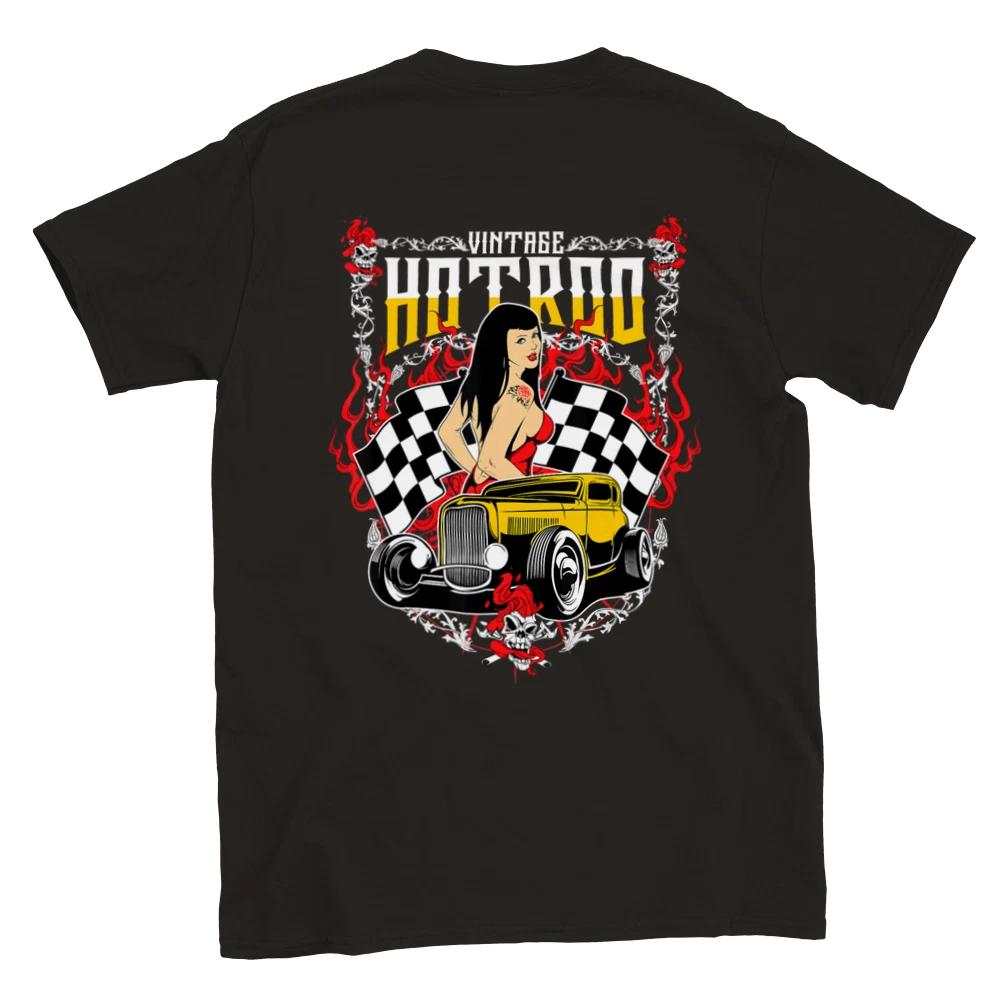 Vintage Hot Rod - Back Print - Classic Unisex Crewneck T-shirt M
