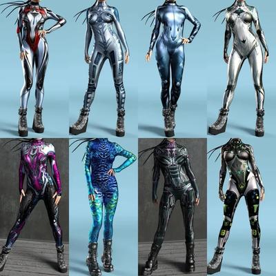 3D-Digitaldruck Bühnenkostüme für Erwachsene, Halloween-Events, Karneval, Mottoparty, Cosplay-Outfit, Pretend Game-Overall