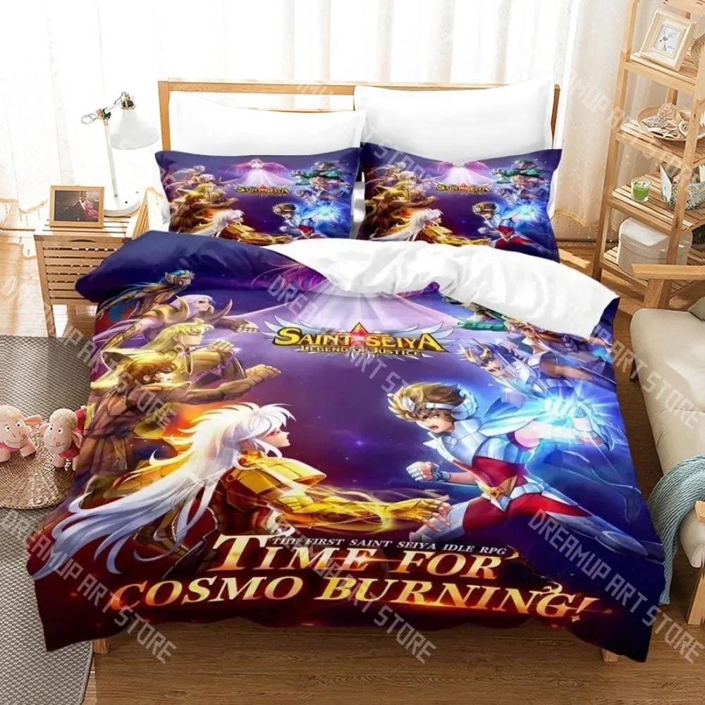 3D Print Fashion Anime Saint Seiya Bedding Set Boys Girls Twin Queen Full Size Duvet Cover Pillowcase Bed Adult Bedroom