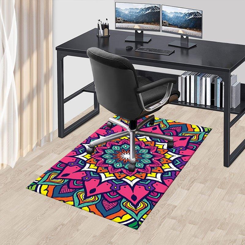 Colorful Mandala Pattern Phone WallpaperOffice Mat Home Decor Office Desk Chair Rugs Chair Carpet for office Chair Mat Gift For Halloween &
