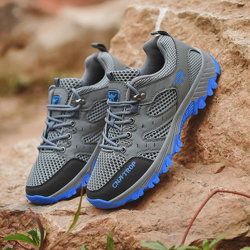 Spring and summer new large size sports shoes mesh shoes men's breathable outdoor hiking shoes travel shoes