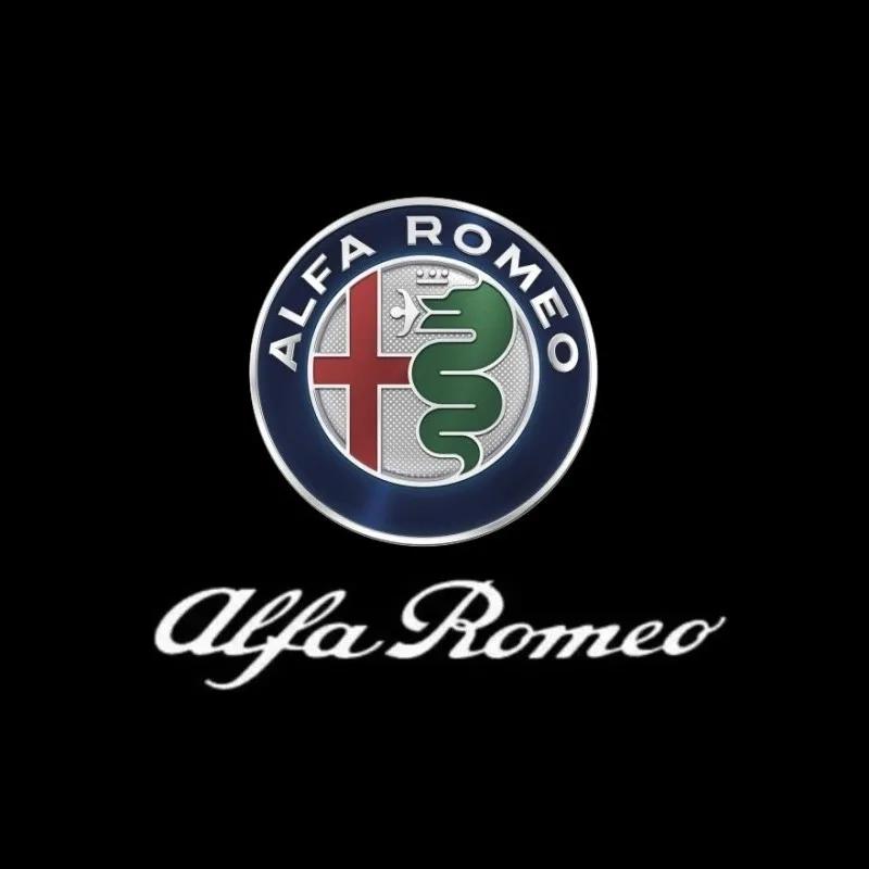 

2026 Hot Sticker 2 LED Car Door Logo Lamp Projector Laser Lights For Alfa Romeo Accessories Stelvio Brera Spider Giulia Giuliett