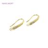 14K Gold Plated Brass Metal Inlaid Zircon Earring Hooks Fittings U Shape Ear Wire Hook Accessories DIY Jewelry Making Findings