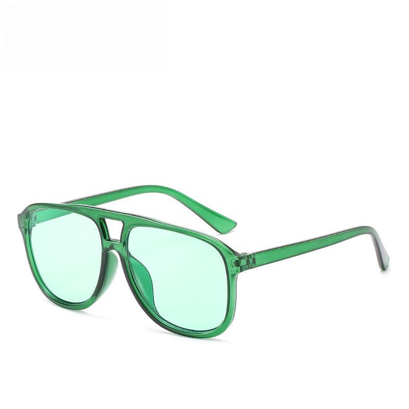 

Солнцезащитные очки унисекс с большой оправой, квадратные солнцезащитные очки, евроамериканские, с двойной переносицей, прозрачные очки для зелёный