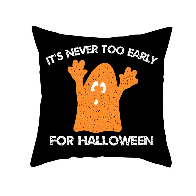 New Nordic Halloween Throw Pillow Cover Black Letter Print Sofa Cushion Cover Cushion Cover Home