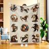 1pc Abstract Horse Sculpture Design Flannel Blanket, High-definition Digital Print, All-season Use, Cooling Blanket, Skin-friendly Soft 100% Polyester
