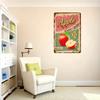 Vintage Apple Tin Sign Wall Art, Always Fresh Retro Metal Poster, Premium Quality Kitchen/Home Decor, Rustic Fruit Illustration