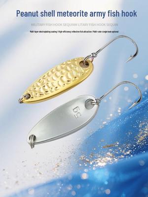 Coque d'arachide Météorite Crochet de pêche Militaire Micro-leurre: Sunflower Maba Rayure Blanche Lancer Ultra-Long Jig Spinner Polyvalent