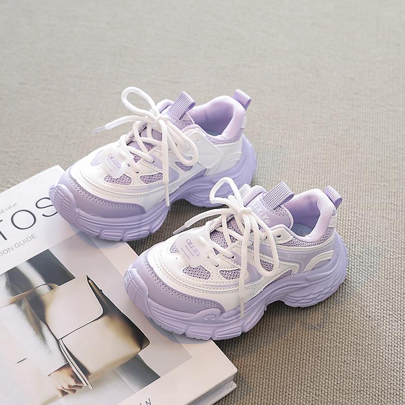 Children Running Shoes Air Mesh Breathable Girls Sneakers Handsome 2025 New Kids Sports Shoes Thick Soft Sole Fashion Trendy
