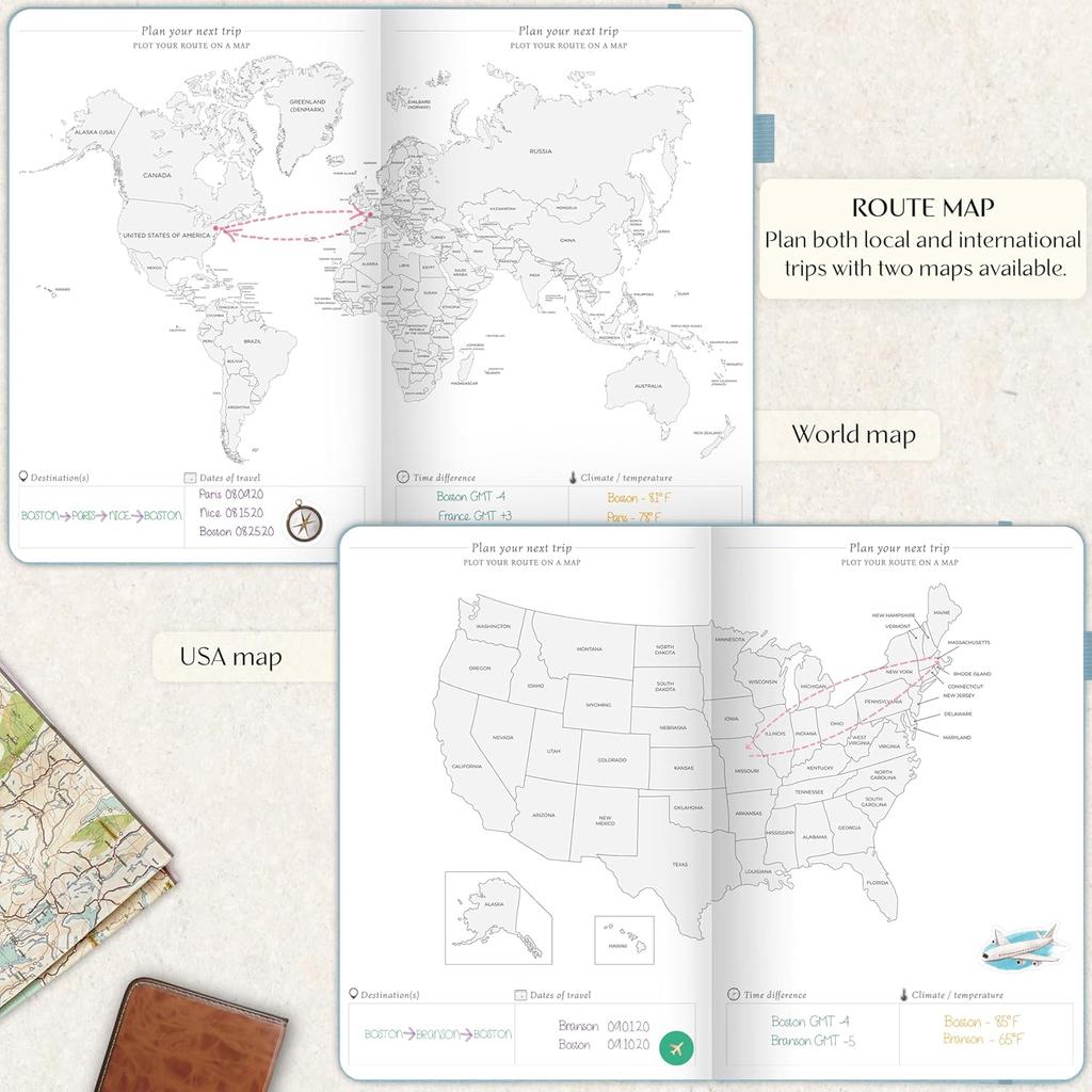 Legend Travel Planner – Vacation Itinerary Organizer for Solo Travel & Couples – Travelling Journal for Women & Men – Traveling Log with