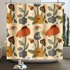 Tenda da doccia arcobaleno vintage anni '70 senza cornice, Fungo Luna Hippie Fiore Sole Luna Farfalla Botanico Vintage, Arredamento Bagno