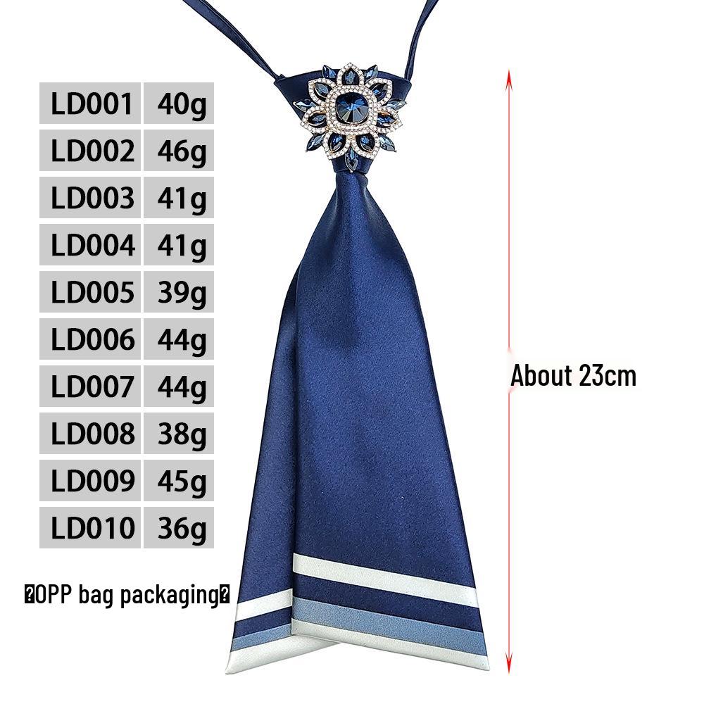 Broche en Cristal Élégante Européenne et Américaine Cravate Nœud Style Preppy pour Femmes