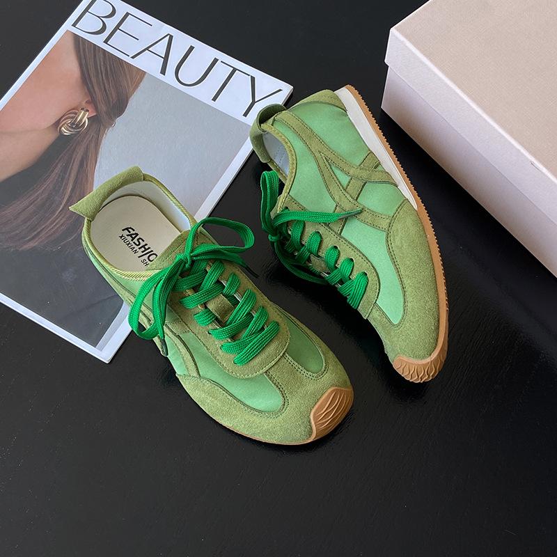 2025 spring and summer new women's shoes flat-bottomed retro lightweight breathable casual versatile sports shoes