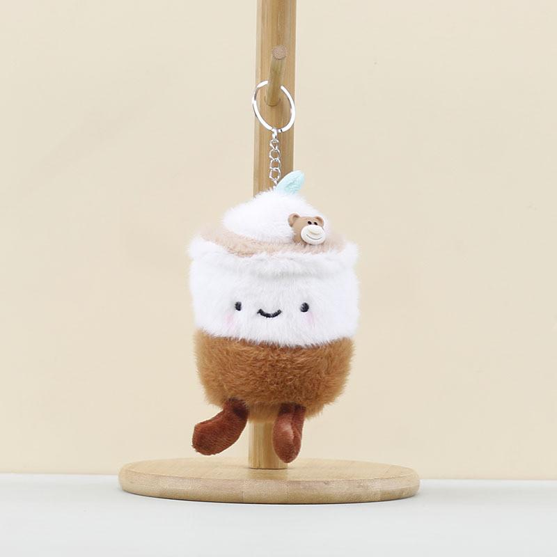 Tea Cup Milk Backpack Decor Stuffed Toy Pp Cotton Short Plush Keychain For Kids