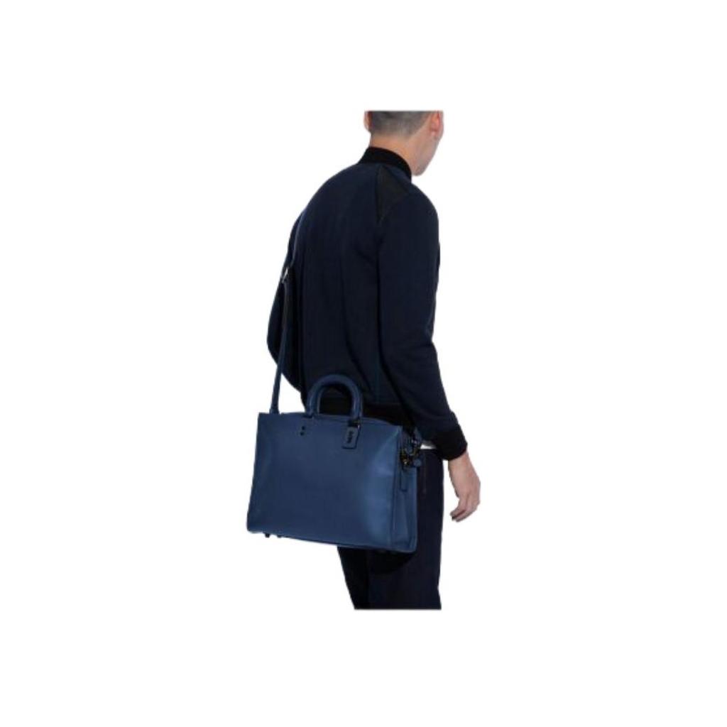 New COACH Rogue Cow Leather Portable Crossbody Bag, Shoulder Bag, Laptop Bag, Briefcase Tubas Unisex Royal Blue C6100-JISMU