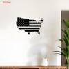 1pc Black Wrought Iron USA Shape Wall Art, Laser-Cut Patriotic Metal Decor with American Flag Pattern for Bedroom Living Room