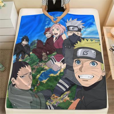 Anime Naruto Pattern Flannel Blanket, High Quality Comfortable for All Seasons, Home Decor, Warmth and Comfort, Perfect for Gifts.