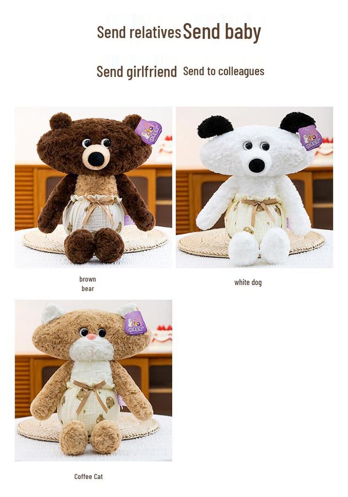 Hammer Series Cute Bear and Cat Figure Plush Toy Set