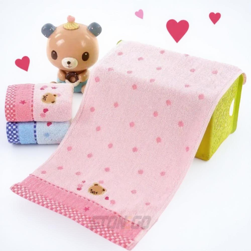 

Absorbent Soft Cartoon Bear Microfiber Bath Towel 25x50cm Baby Towel Cotton Feel Family Towels for Kids Adults розовый