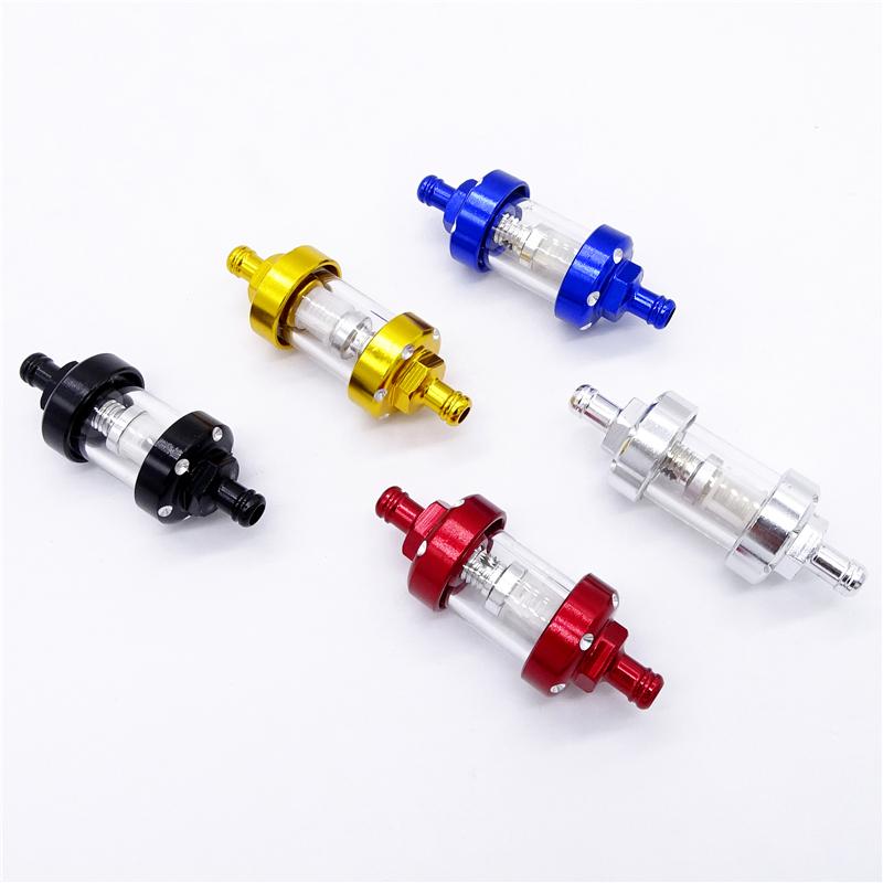 Univerzální 5 barev Motocyklový plynový palivový filtr Benzínový filtr Průhledné hadice Vnitřní otvor Sítko Příslušenství Moto