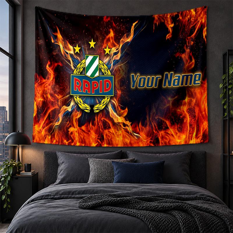 Personalized Tapestry Wall Hanging Rapid Wien FC Pattern Art Background Cloth
