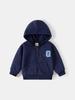Kids' 2025 Hooded G Letter Zip-Up Jacket - Solid Color Korean Style Sweatshirt