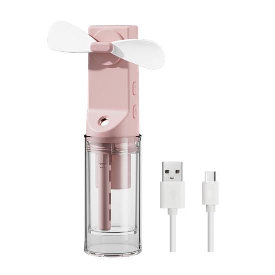 Handheld Spray Fan with Powerful Motor Strong Airflow 4 Speeds Low Noise Rechargeable Personal Small Pocket Fan