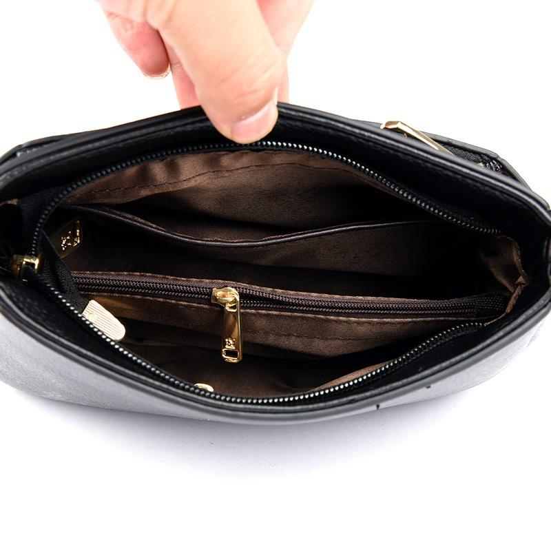 Mittlere Mutter Damen Schultertasche Umhängetasche ältere große Kapazität weiches Leder leicht wechselnd Handytasche