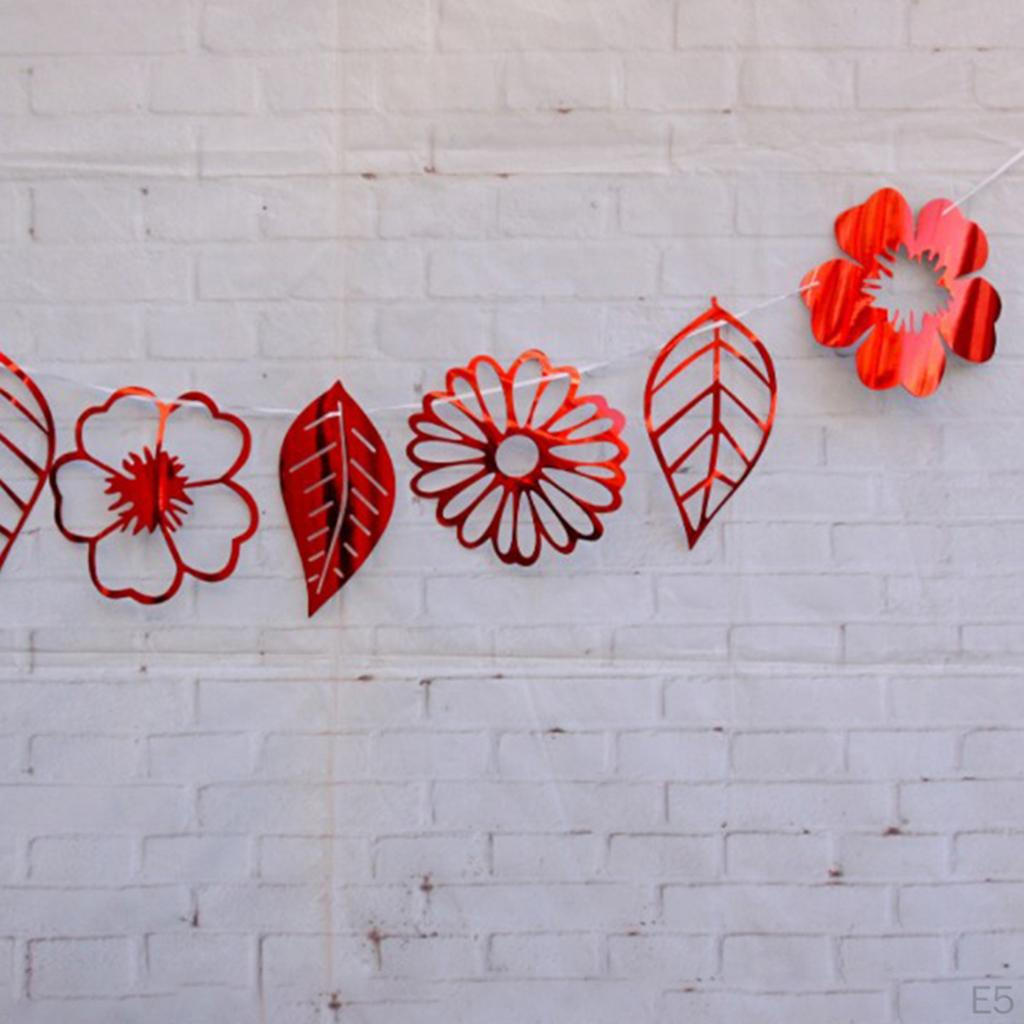 Leaves Flower Banner Bunting Garland For Festivity Home Party Ornaments
