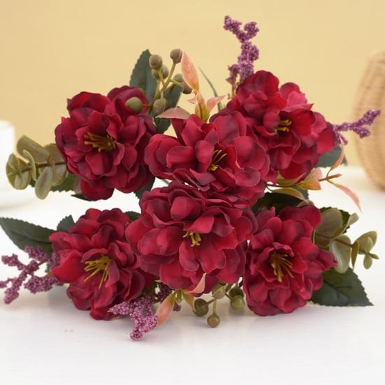 Artificial Flower Non-Fading No Watering Full of Vitality Decorate 5 Branches Exuberant