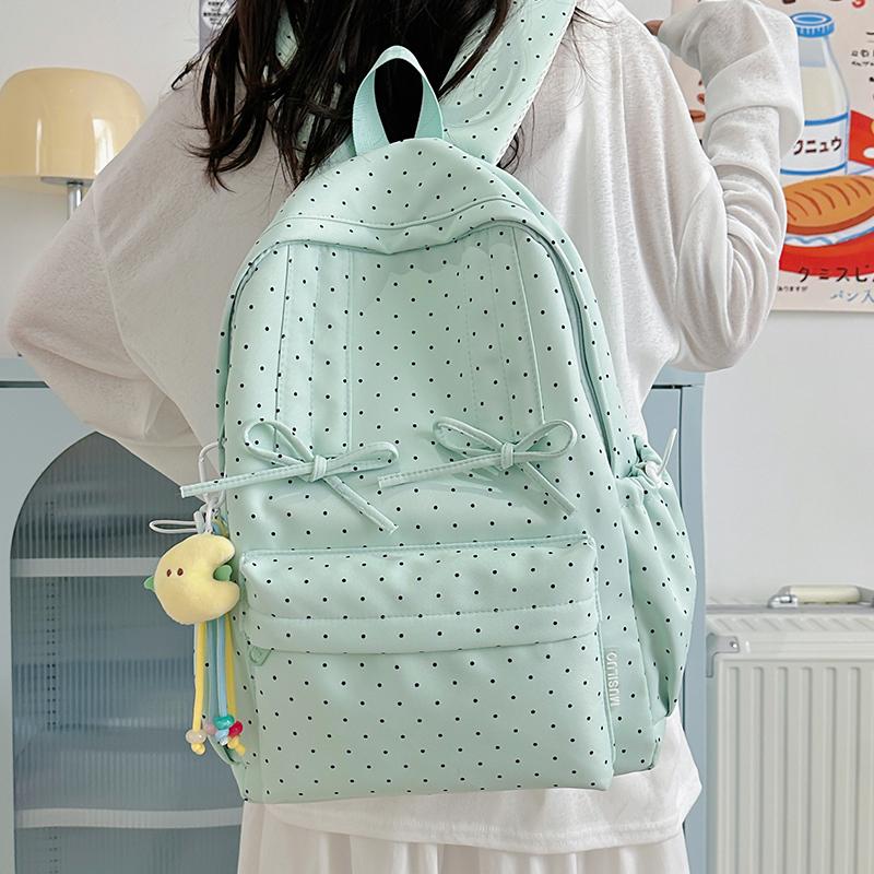 Polo Dot Printed Backpack Women's Large Capacity Backpack Student Schoolbag