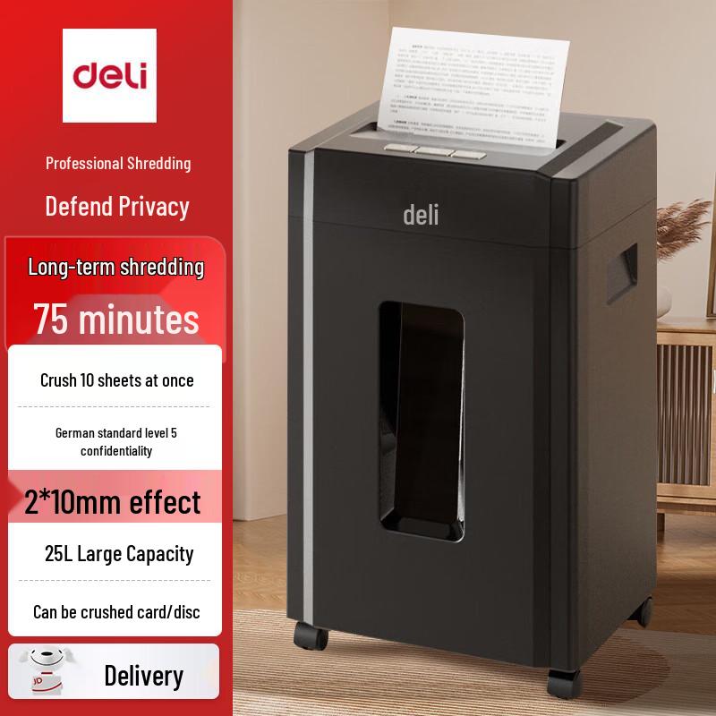 Deli 9904 High-Security Cross-Cut Shredder CN plug (adapter included)