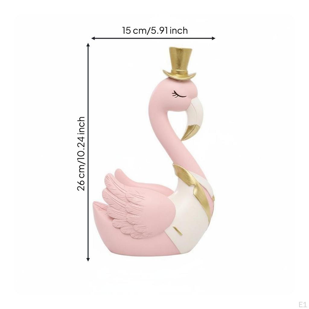 Flamingo Couple Figurine Nordic Style Resin Cute Gift Table Decoration for Girls,