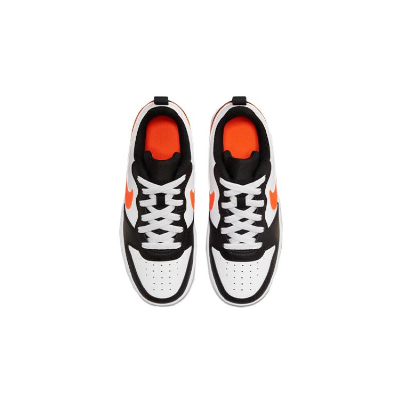 Nike Court Borough 2 Low White Black Orange GS Sneakers BQ5448-115