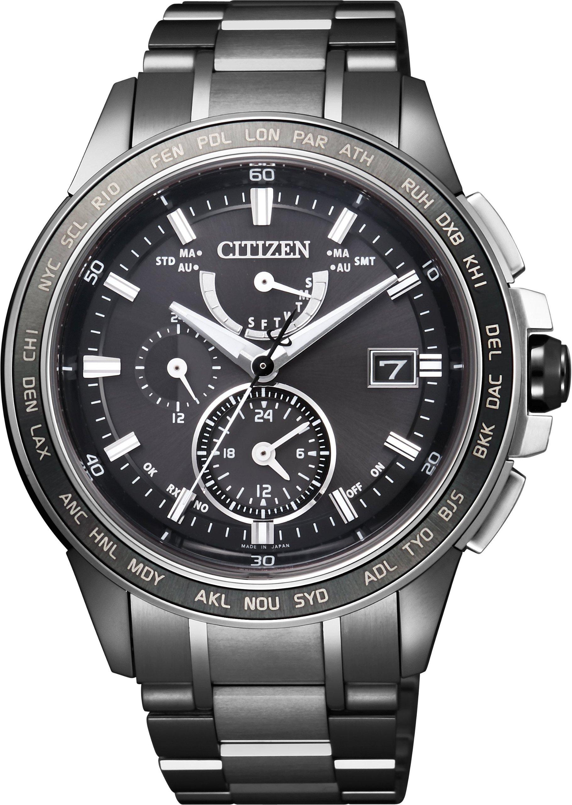 

Радіогодинник Atessa Black [Citizen] Eco-Drive AT9025-55E