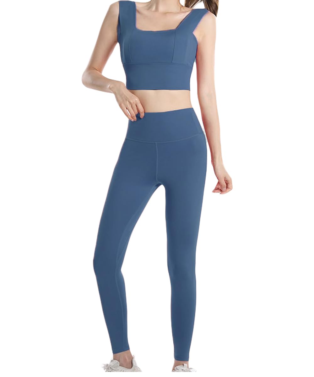 

три Спортивный бюстгальтер Joy Yoga Wear для йоги и фитнеса размер S женский комплект, чашки, одежда, леггинсы, леггинсы с высокой талией, стильный, темно-синий,