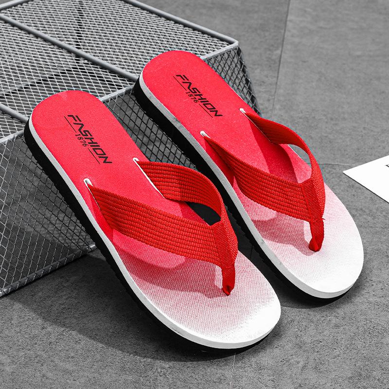 

Fashion EVA High Rebound Men s Casual Flip Flops Summer Outdoor Casual Beach Slippers Men s Shoes 40 красный