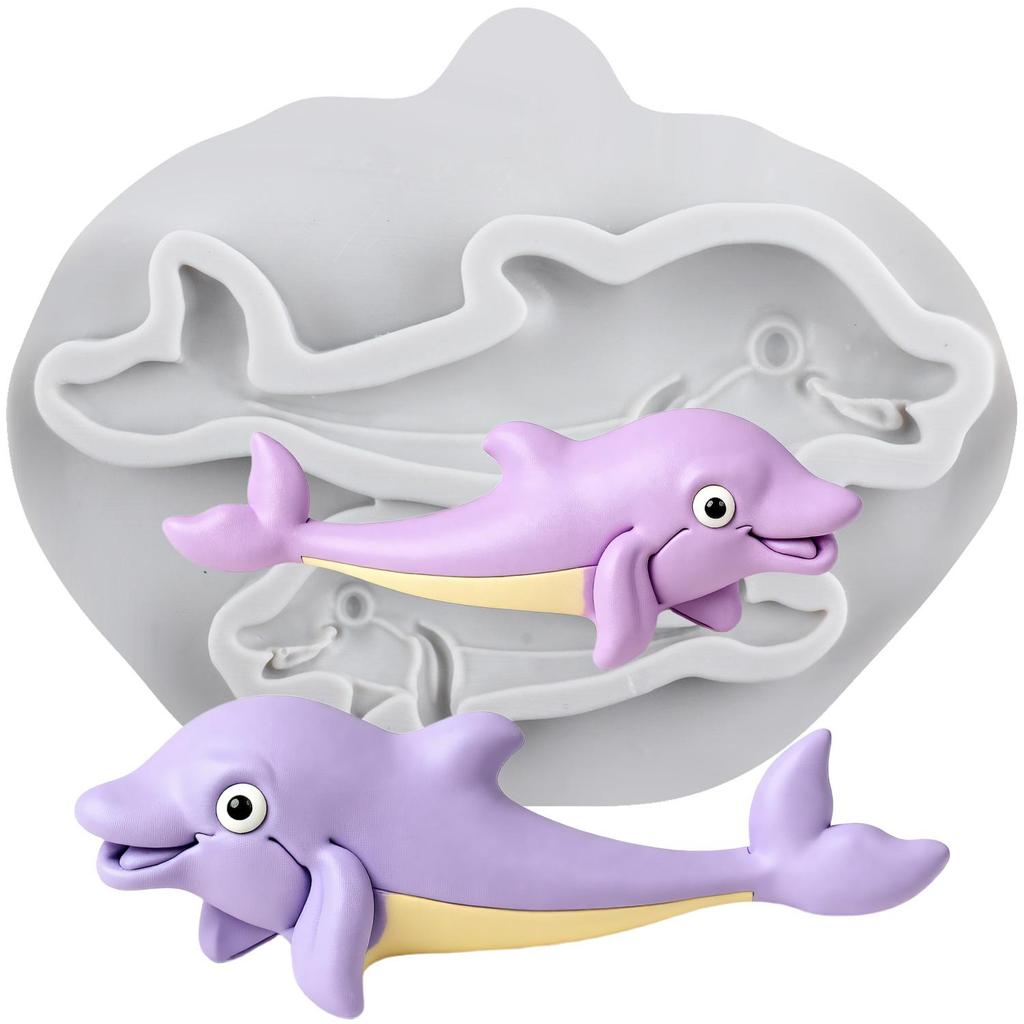 Mermaid Dolphin Silicone Mold Fish Turtle Crab Octopus Seahorse Molds Cake Decorating Tools Cupcake Topper Candy Resin Clay Chocolate Gumpaste Mold