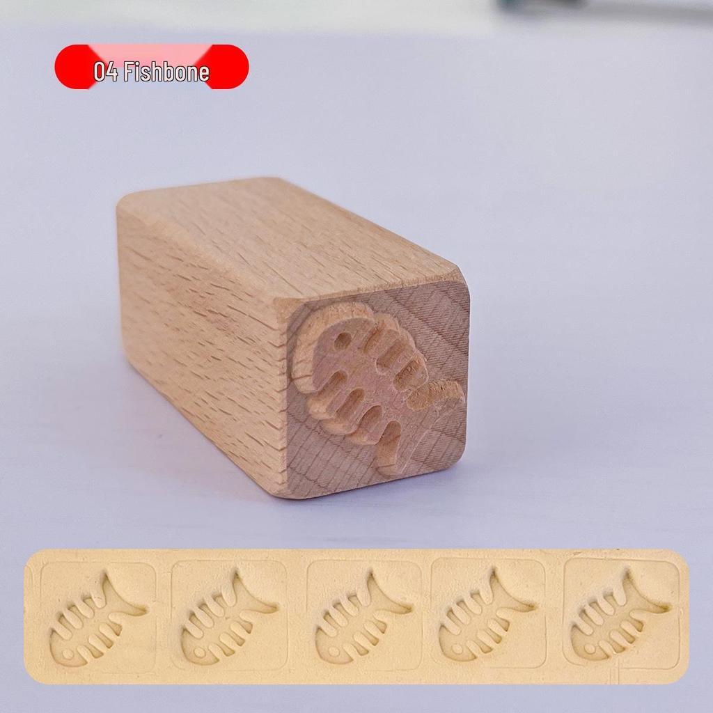 16-Piece Handcrafted Solid Wood Stamps for Clay Sculpting and Cartoon Mooncake Textures