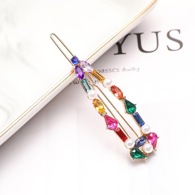 New Multicolor Crystal Fashion Hairpins Women Girls Hair Clips Bobby Pin Accessories Hairgrip Hairclip Headwear Barrette