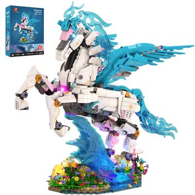 JMBricklayer Pegasus Building Blocks Set with LED Lights, Buildable Animal Figure, Fantasy Creature Flying Horse Display Model 70015, MOC Collectible