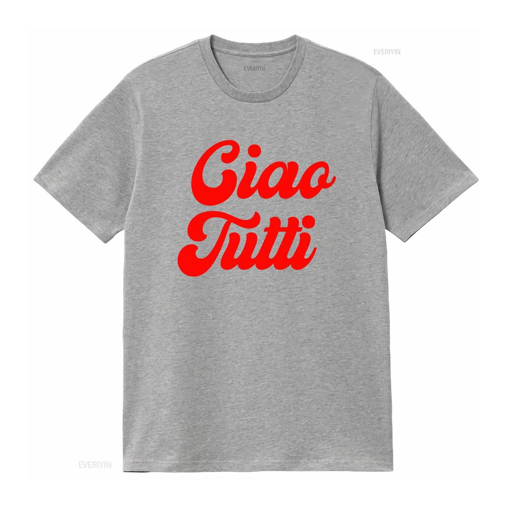 Vintage Retro Ciao Tutti Slogan Print Casual Streetwear T Shirt Vintage Washed Versatile Soft Stylish Stretched Streetwear