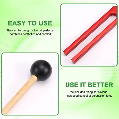 Leksewte 432 Hz Tuning Fork, Healing Sound for Healing Therapy and Yoga, 423hz Aluminum Alloy Tuning Fork, Red