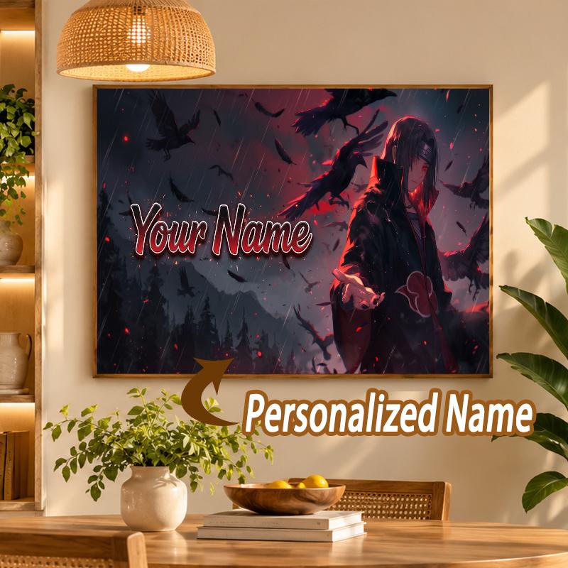 Itachi Uchiha Custom Name Diamond Painting Personalized 5D Full Drill DIY Diamond Art Home Decor