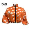 Giacca da donna con colletto alto, stampa a pois abbinata, chiusura con cerniera, corta, ampia, a maniche lunghe, cardigan casual da donna