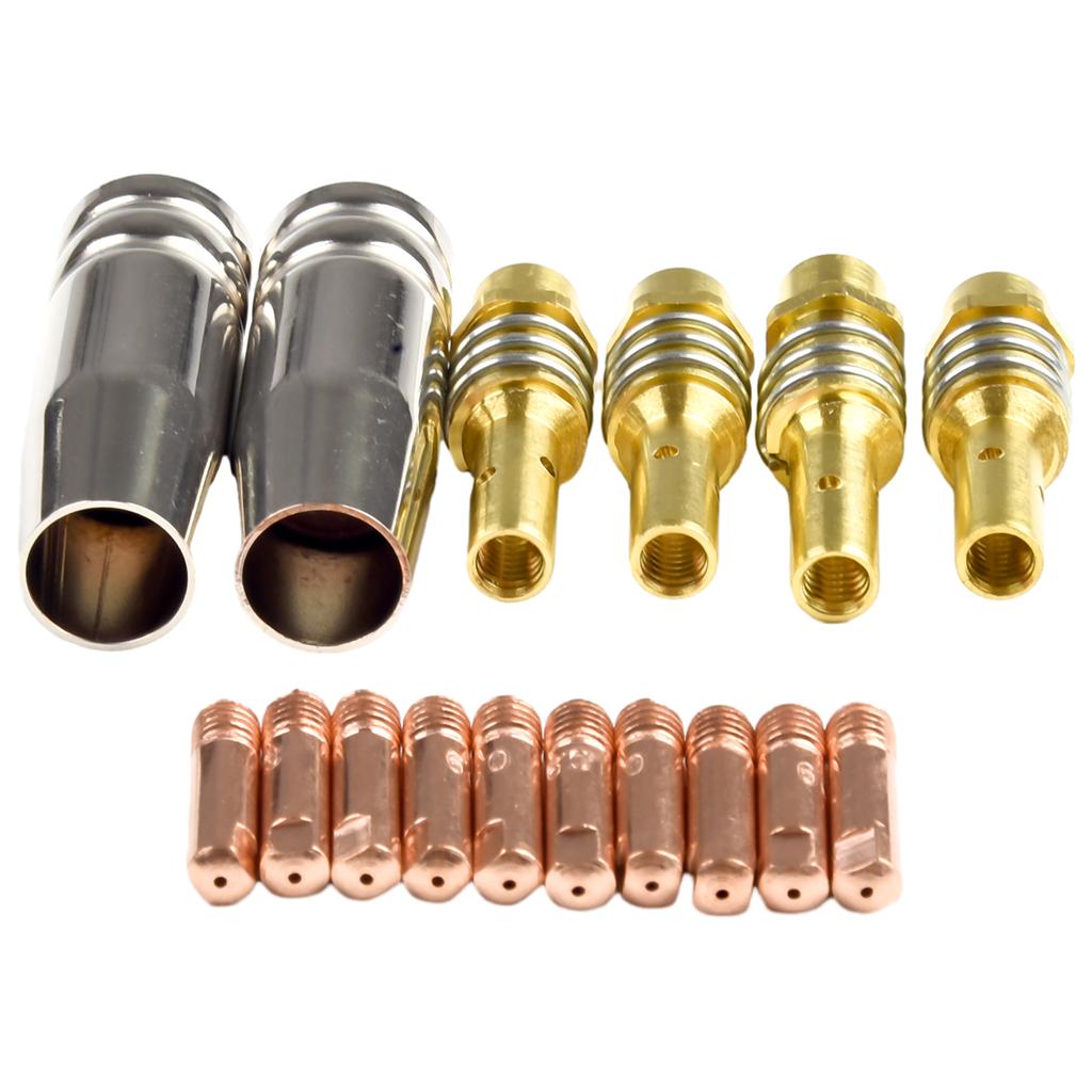 MIG Welding Contact Tip Consumables 16PC MIG Welding MB15 15AK Contact Tip 0.8/1.0/1.2mm For Rilon Riland Jasic Mitech Chiry