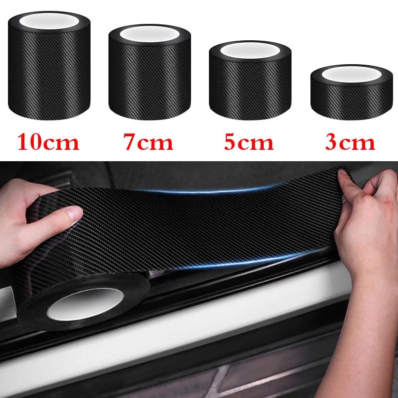 1/2pcs Carbon Fiber Automotive Adhesive Tape Roll Matte Black Protective Car Film Self-Adhesive Film 3D Car Film AccessoriesPinstriping Tape 3
