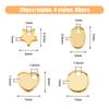 80Pcs 4 Styles Stainless Steel Charms Stamping Blank Tag Heart Golden 5.5~7x6~7x0.9~1.5mm Hole: 1~1.6mm 20pcs/style
